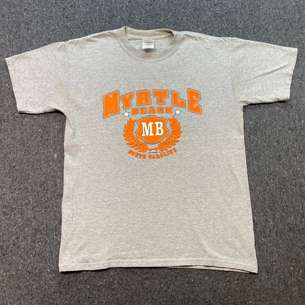 Myrtle Beach South Carolina TShirt Sz M Mens Gray Skater Souvenir Graphic